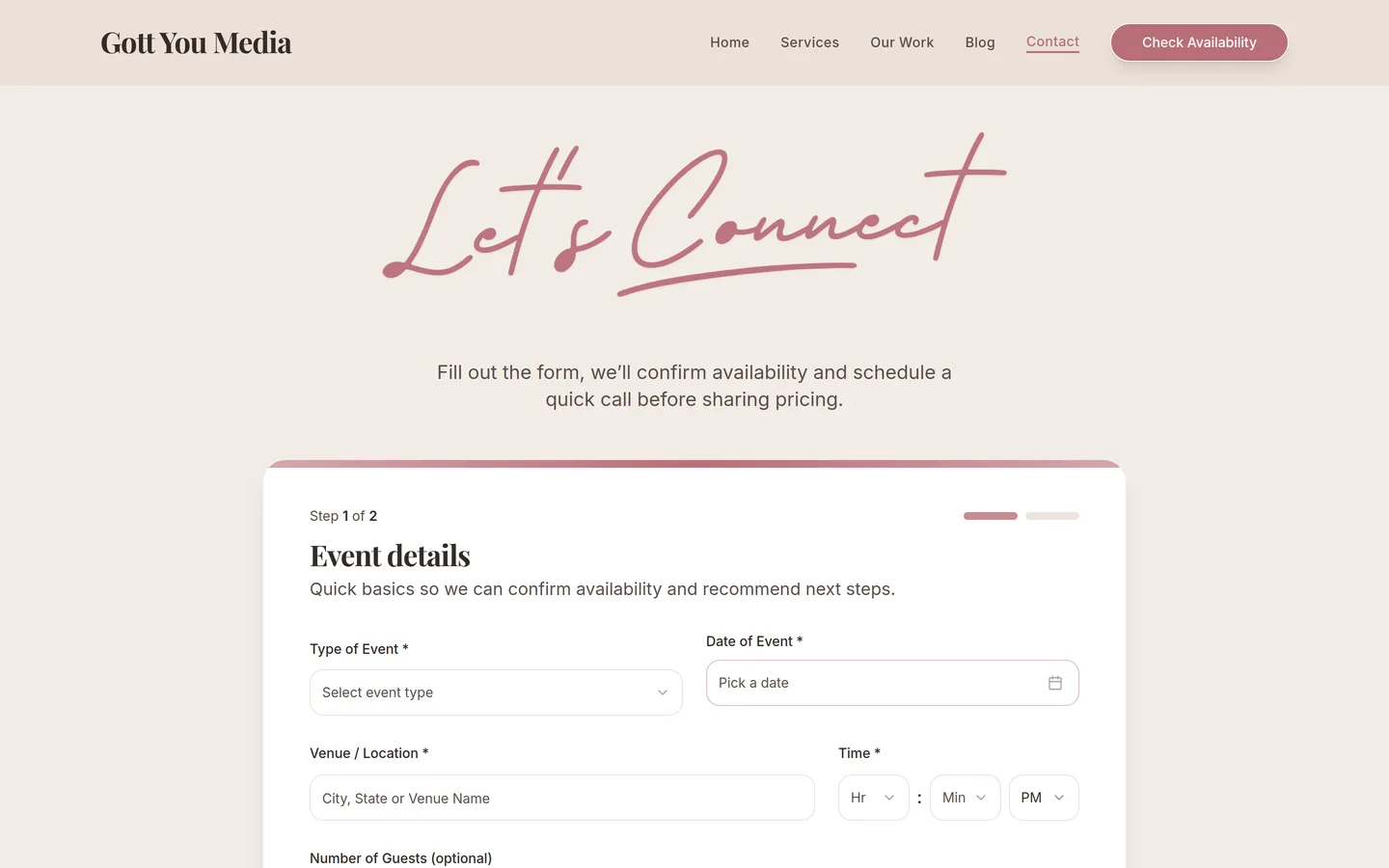 Gott You Media public contact form that drops new inquiries straight into the pipeline.